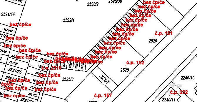 Příbram 107004470 na parcele st. 2525/18 v KÚ Příbram, Katastrální mapa