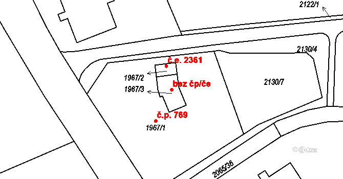 Cheb 41724470 na parcele st. 1967/3 v KÚ Cheb, Katastrální mapa
