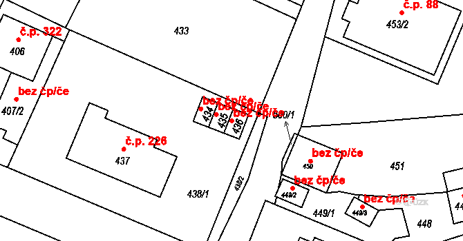 Žandov 45948470 na parcele st. 436 v KÚ Žandov u České Lípy, Katastrální mapa