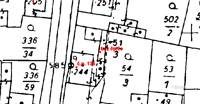 Osek 47238470 na parcele st. 51/3 v KÚ Osek u Rokycan, Katastrální mapa