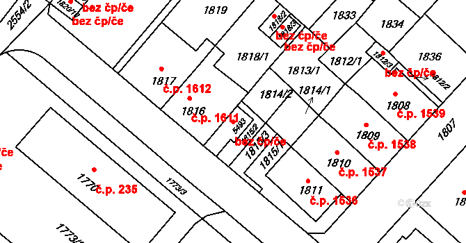 Litoměřice 48048470 na parcele st. 5493 v KÚ Litoměřice, Katastrální mapa