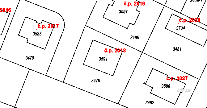 Nový Bydžov 2018 na parcele st. 3591 v KÚ Nový Bydžov, Katastrální mapa