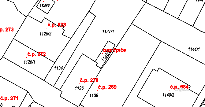 Bystřice nad Pernštejnem 105699471 na parcele st. 1137/2 v KÚ Bystřice nad Pernštejnem, Katastrální mapa