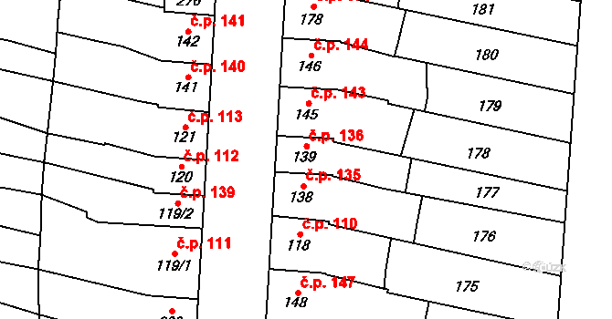 Přerov III-Lověšice 136, Přerov na parcele st. 139 v KÚ Lověšice u Přerova, Katastrální mapa