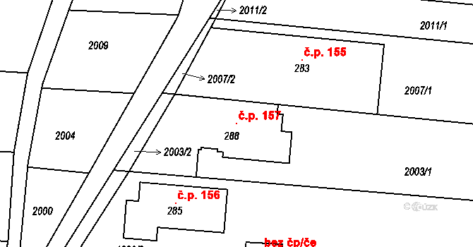 Letošov 157, Nesovice na parcele st. 288 v KÚ Letošov, Katastrální mapa