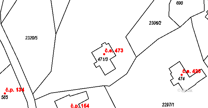 Antonínov 473, Josefův Důl na parcele st. 471/3 v KÚ Antonínov, Katastrální mapa
