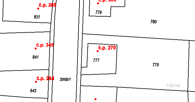 Horní Těrlicko 270, Těrlicko na parcele st. 777 v KÚ Horní Těrlicko, Katastrální mapa