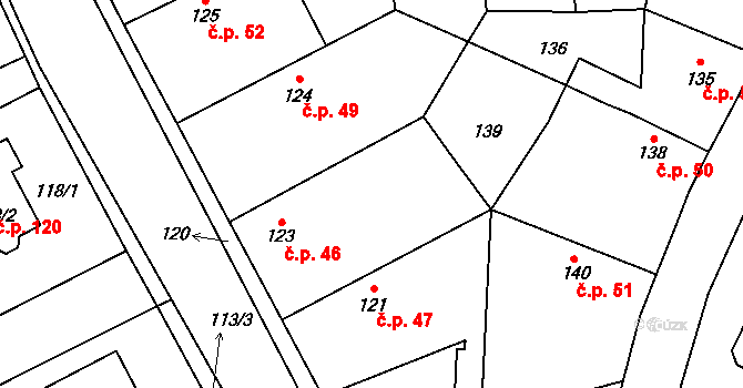 Štolmíř 46, Český Brod na parcele st. 123 v KÚ Štolmíř, Katastrální mapa