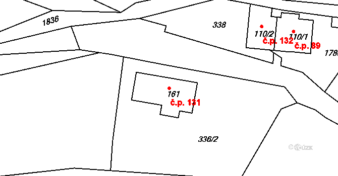Albeř 131, Nová Bystřice na parcele st. 161 v KÚ Albeř, Katastrální mapa