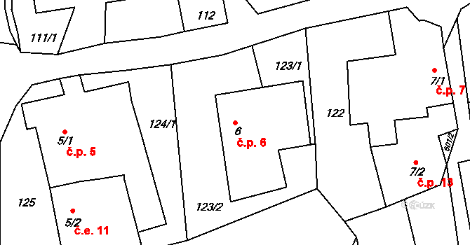 Annovice 6, Drunče na parcele st. 6 v KÚ Drunče, Katastrální mapa