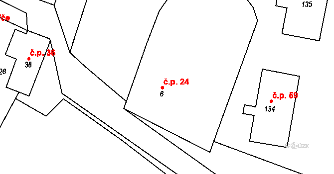 Kočov 24 na parcele st. 6 v KÚ Kočov, Katastrální mapa