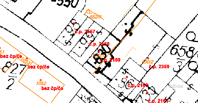 Podlusky 2159, Roudnice nad Labem na parcele st. 830/1 v KÚ Podlusky, Katastrální mapa