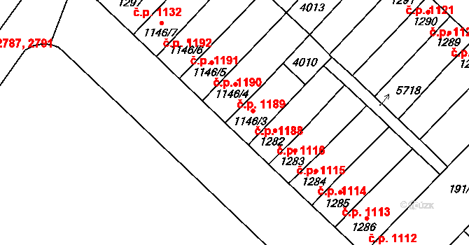 Břeclav 1188 na parcele st. 1146/3 v KÚ Břeclav, Katastrální mapa