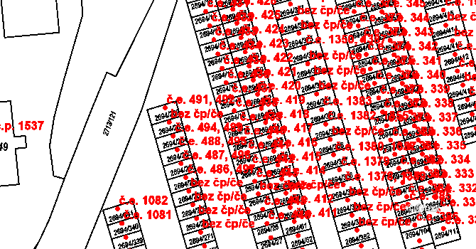 Pelhřimov 439 na parcele st. 2694/18 v KÚ Pelhřimov, Katastrální mapa