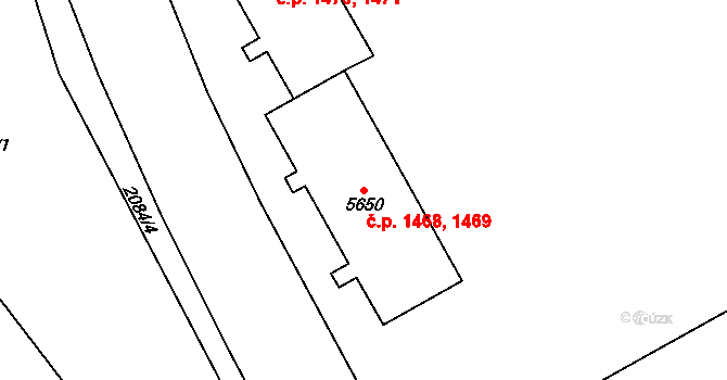Cheb 1468,1469 na parcele st. 5650 v KÚ Cheb, Katastrální mapa