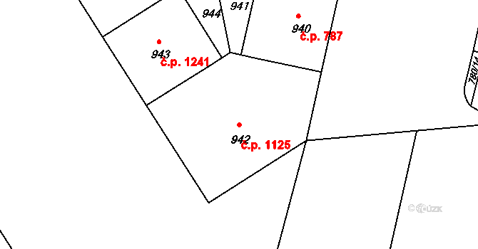 Nusle 1125, Praha na parcele st. 942 v KÚ Nusle, Katastrální mapa