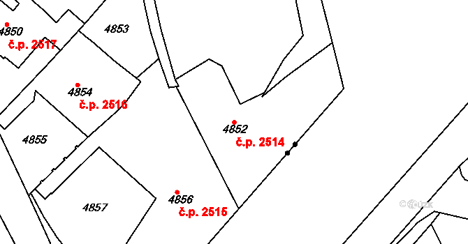 Dejvice 2514, Praha na parcele st. 4852 v KÚ Dejvice, Katastrální mapa