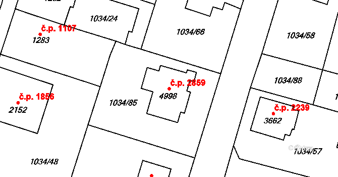 Dvůr Králové nad Labem 2859 na parcele st. 4998 v KÚ Dvůr Králové nad Labem, Katastrální mapa