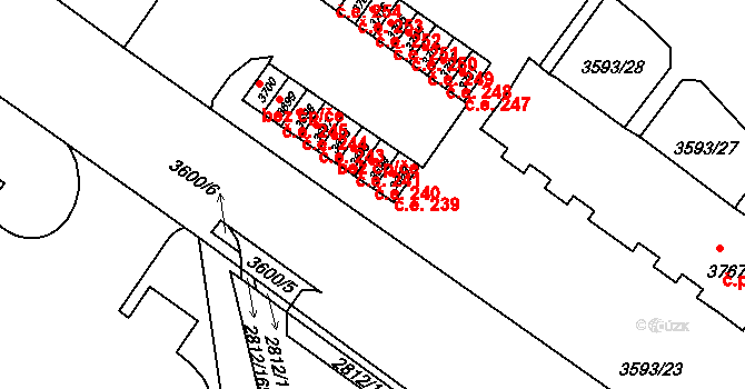 Šlapanice 240 na parcele st. 3694 v KÚ Šlapanice u Brna, Katastrální mapa
