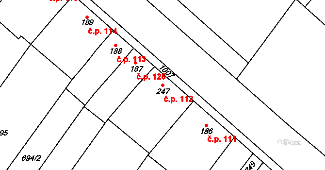 Držovice 112 na parcele st. 247 v KÚ Držovice na Moravě, Katastrální mapa