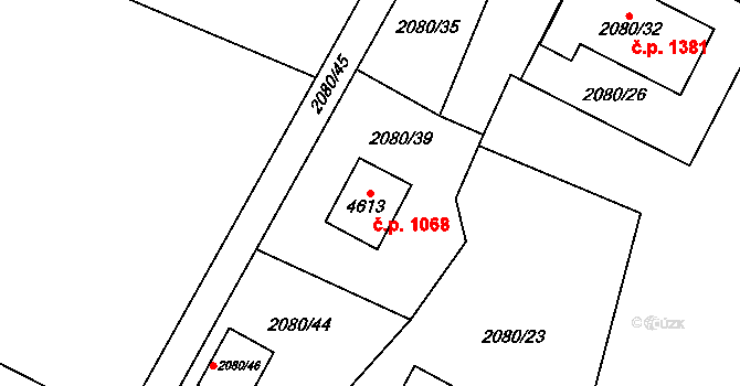 Žamberk 1068 na parcele st. 4613 v KÚ Žamberk, Katastrální mapa