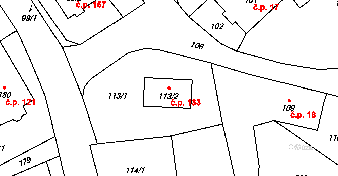 Edrovice 133, Rýmařov na parcele st. 113/2 v KÚ Edrovice, Katastrální mapa