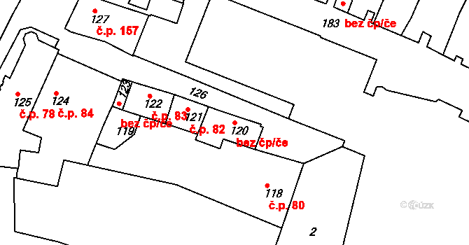 Jemnice 2733471 na parcele st. 120 v KÚ Jemnice, Katastrální mapa
