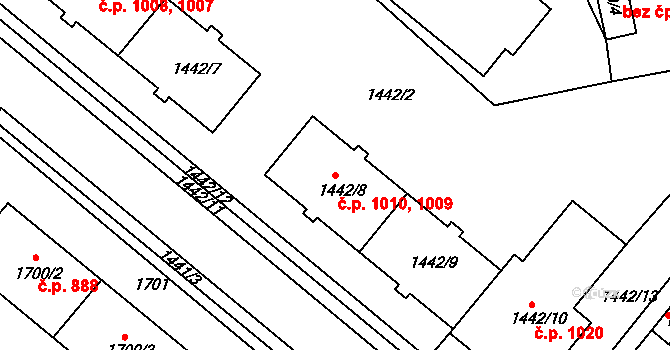 Jemnice 1009,1010 na parcele st. 1442/8 v KÚ Jemnice, Katastrální mapa