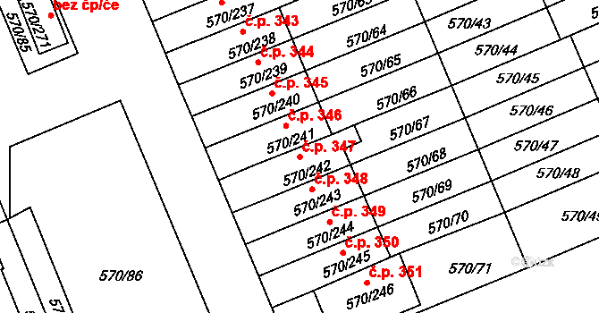 Žďár nad Sázavou 2 347, Žďár nad Sázavou na parcele st. 570/242 v KÚ Zámek Žďár, Katastrální mapa