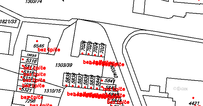 Třebíč 38383471 na parcele st. 7023 v KÚ Třebíč, Katastrální mapa