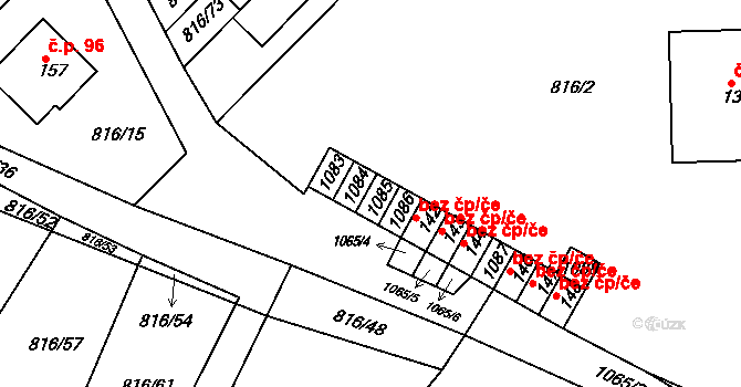 Hošťálkovy 39517471 na parcele st. 1085 v KÚ Hošťálkovy, Katastrální mapa