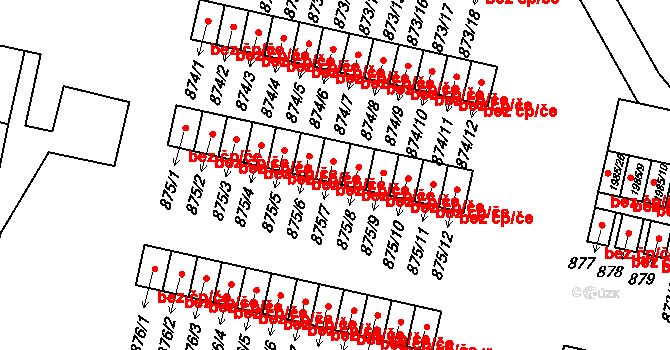 Nýřany 39630471 na parcele st. 875/7 v KÚ Nýřany, Katastrální mapa