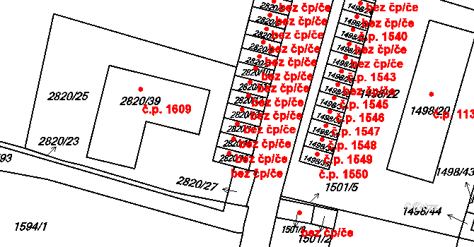 Moravská Třebová 40129471 na parcele st. 2820/14 v KÚ Moravská Třebová, Katastrální mapa