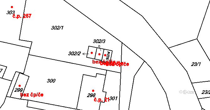 Vrbno pod Pradědem 40178471 na parcele st. 302/4 v KÚ Mnichov pod Pradědem, Katastrální mapa