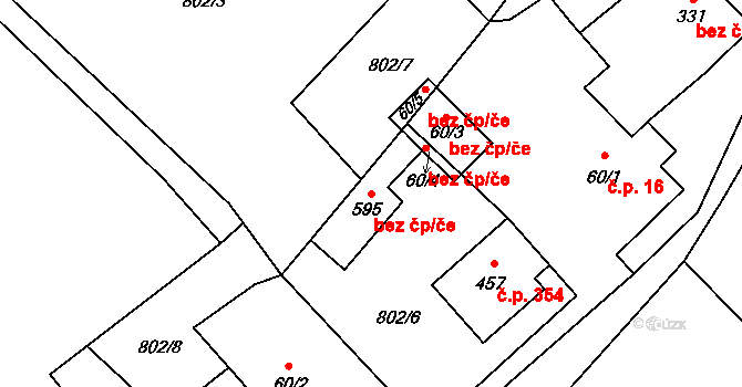 Třinec 41223471 na parcele st. 595 v KÚ Nebory, Katastrální mapa