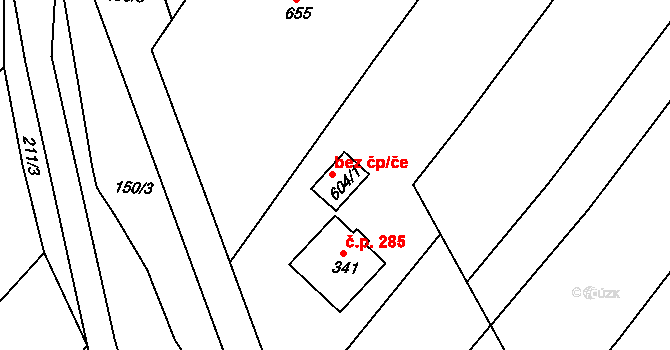Uherské Hradiště 42531471 na parcele st. 604/1 v KÚ Sady, Katastrální mapa