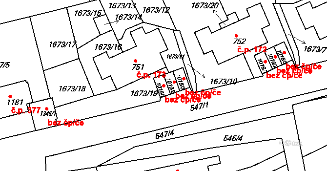 Prachatice 42612471 na parcele st. 1015/1 v KÚ Prachatice, Katastrální mapa