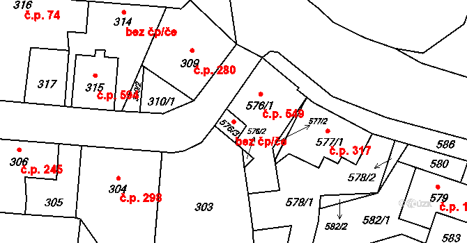 Nový Bor 43312471 na parcele st. 576/3 v KÚ Arnultovice u Nového Boru, Katastrální mapa