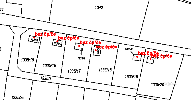 Orlová 43963471 na parcele st. 1335/5 v KÚ Horní Lutyně, Katastrální mapa