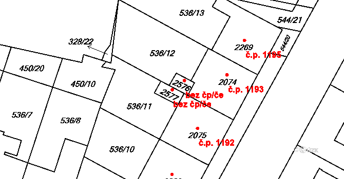 Kyjov 44585471 na parcele st. 2577 v KÚ Kyjov, Katastrální mapa