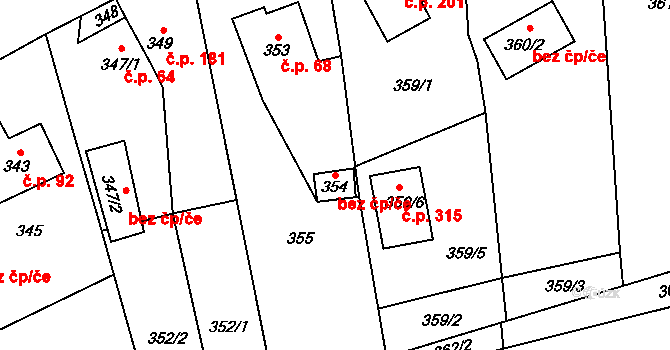 Sobotín 44967471 na parcele st. 354 v KÚ Sobotín, Katastrální mapa