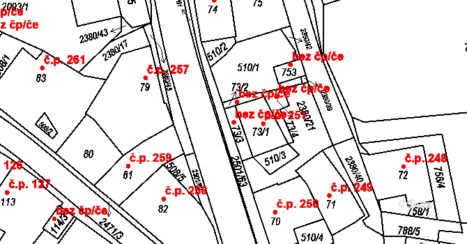 Bystré 46008471 na parcele st. 73/3 v KÚ Bystré u Poličky, Katastrální mapa