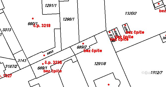 Šumperk 48505471 na parcele st. 689/2 v KÚ Šumperk, Katastrální mapa