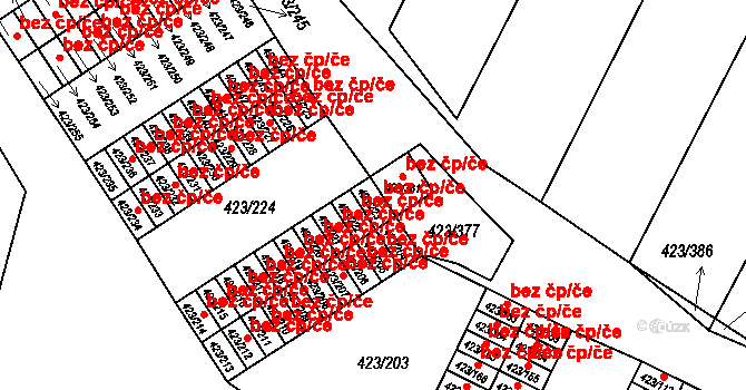 Nýřany 48630471 na parcele st. 423/223 v KÚ Kamenný Újezd u Nýřan, Katastrální mapa