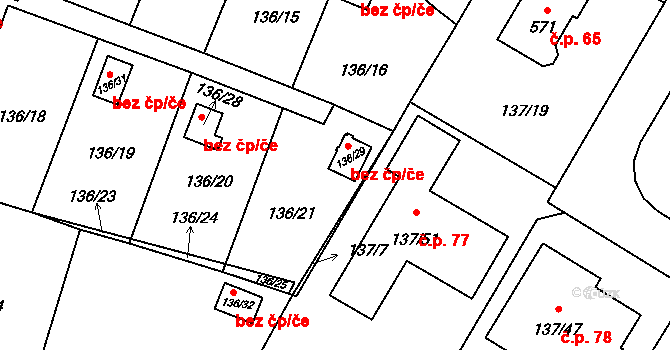 Klučov 4 na parcele st. 136/29 v KÚ Klučov, Katastrální mapa