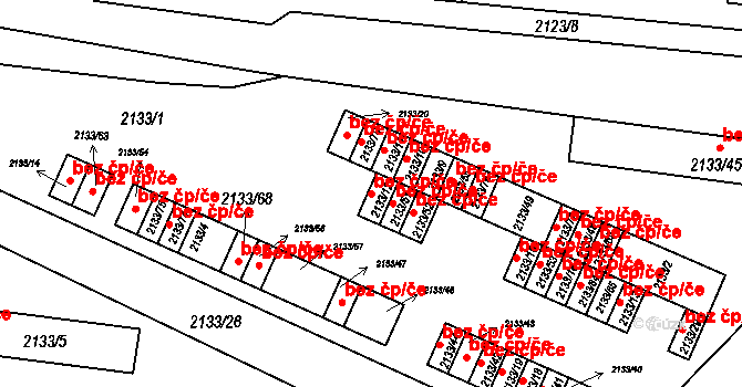 Praha 49880471 na parcele st. 2133/12 v KÚ Záběhlice, Katastrální mapa