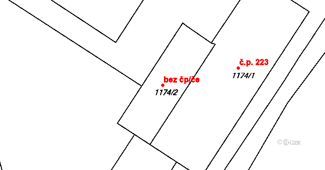 Klášterec nad Ohří 49969471 na parcele st. 1174/2 v KÚ Miřetice u Klášterce nad Ohří, Katastrální mapa
