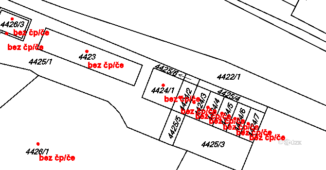 Chomutov 50118471 na parcele st. 4424/1 v KÚ Chomutov I, Katastrální mapa