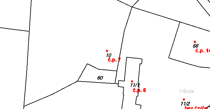 Byškovice 7, Neratovice na parcele st. 10 v KÚ Byškovice, Katastrální mapa