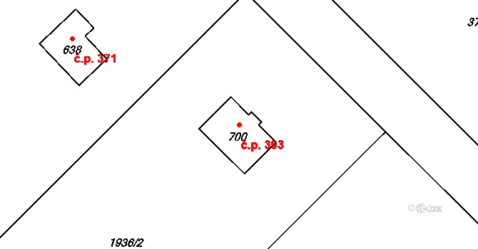 Milíkov 393 na parcele st. 700 v KÚ Milíkov u Jablunkova, Katastrální mapa